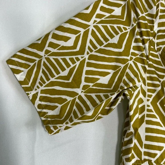 eShakti Geometric Print Green White Dress 18 - Picture 5 of 8